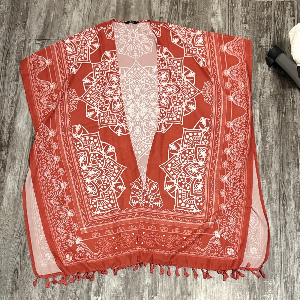 Red and White Mandala Kimono